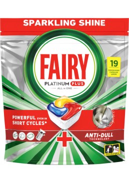 Капсулы для посудомоечной машины Fairy Platinum Plus Лимон,  19 шт